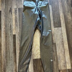 Nike Silver Metallic  Athletic Leggings